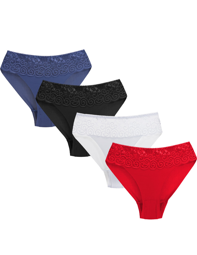 Figi - Laserowo cięte figi bikini damskie 4-pak WIELOKOLOROWY - produkt moraj.pl 1