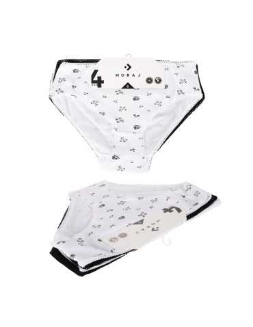 Figi - Figi damskie bikini bawełniane w drobne wzory 4-pak WIELOKOLOROWY - produkt 6