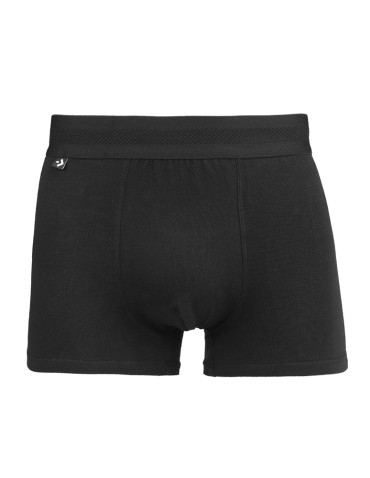 Bokserki dopasowane - Majtki bokserki męskie bawełniane gładkie klasyczne CZARNY - produkt 1