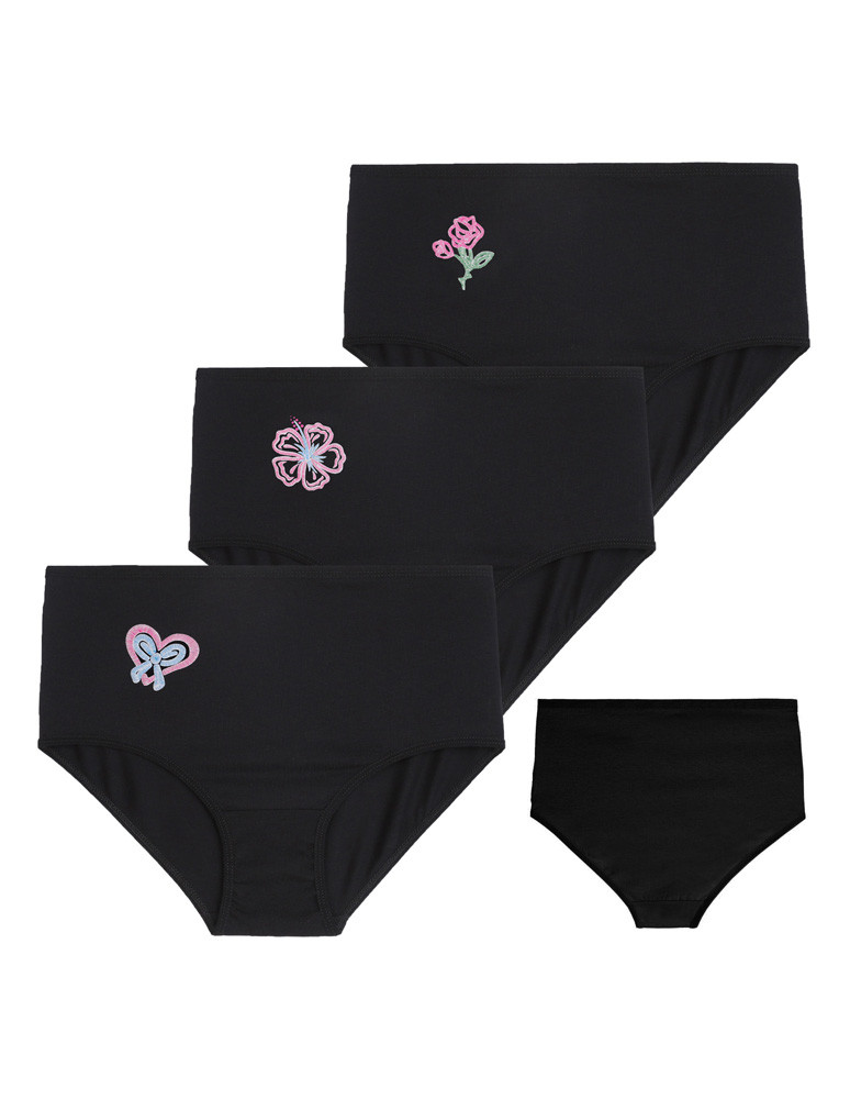 Figi - Majtki figi damskie z wysokim stanem Plus Size 3-pak CZARNY - produkt moraj.pl 1