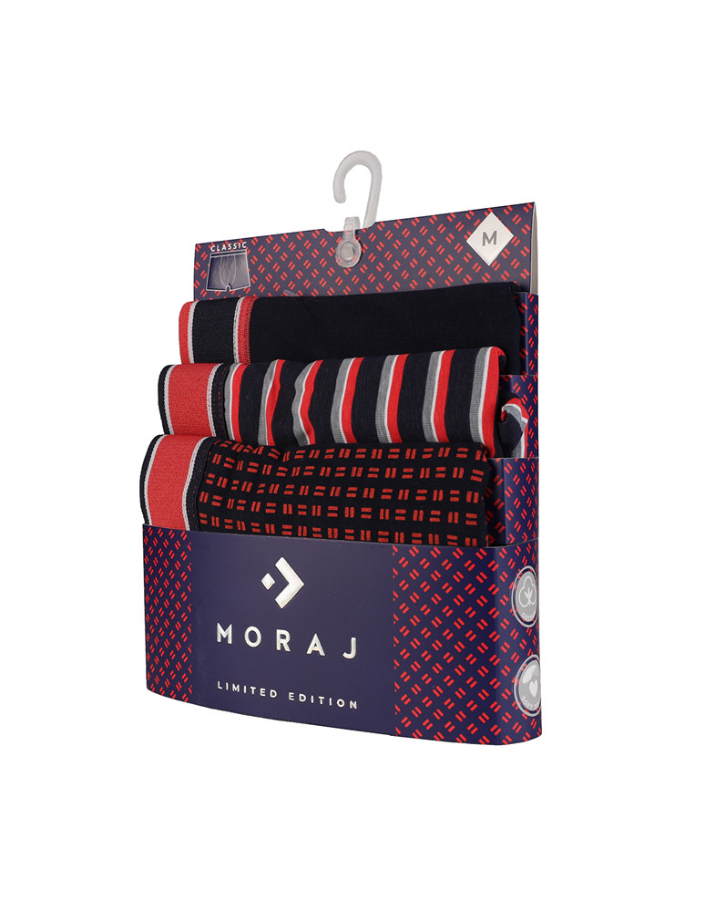 Bokserki dopasowane - Bokserki męskie bawełniane mix wzorów LIMITED EDITION 3-pak WIELOKOLOROWY - produkt moraj.pl 2