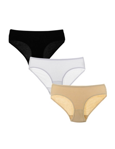 Figi - Figi damskie bikini z wiskozy bambusowej 3-pak WIELOKOLOROWY - produkt 1