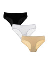 Figi damskie bikini z wiskozy bambusowej 3-pak WIELOKOLOROWY
