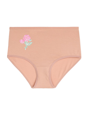 Figi - Majtki figi damskie z wysokim stanem Plus Size 3-pak BEŻOWY - produkt 3