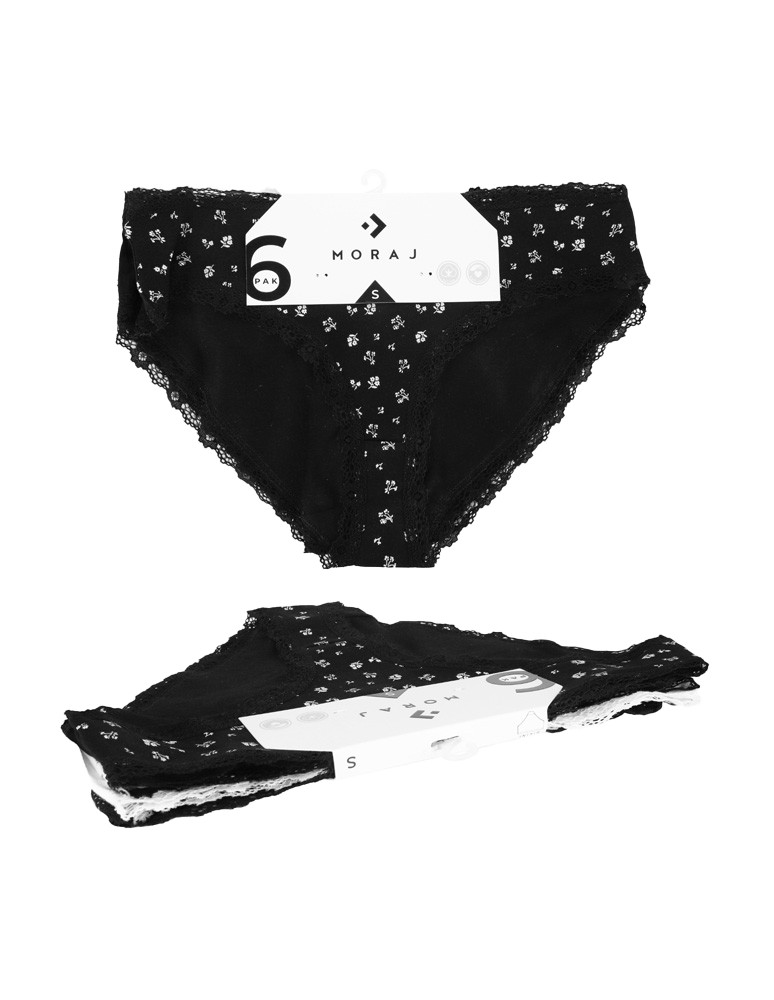 Figi - Majtki damskie figi bikini z wzorem wykończone koronką 6-pak WIELOKOLOROWY - produkt moraj.pl 9