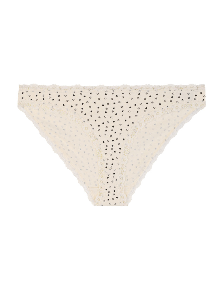 Figi - Majtki damskie figi mini bikini w serduszka z koronką 3-pak WIELOKOLOROWY - produkt moraj.pl 3