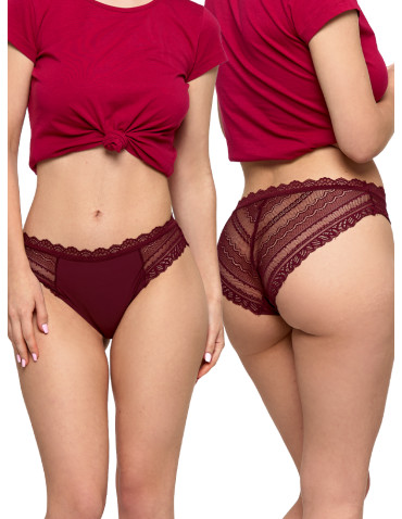 Figi - Majtki figi damskie z koronką eleganckie 2-pak WIELOKOLOROWY - produkt 4
