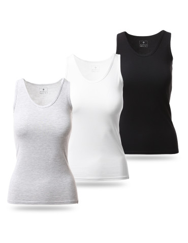 Koszulki i topy - Koszulka damska bawełniana tank-top na ramiączkach 3-pak WIELOKOLOROWY - produkt 1