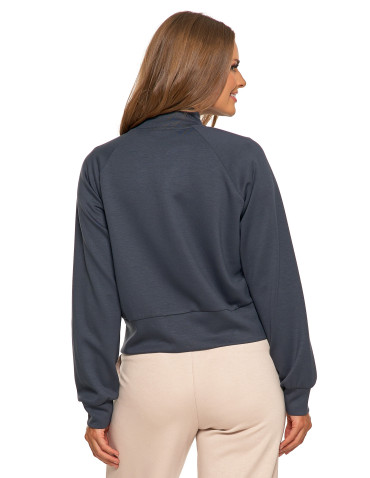 Bluzy - Damska bluza rozpinana ze stójką GRAFIT - produkt 2