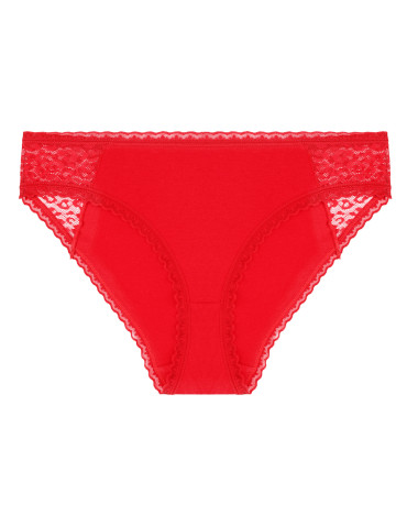 Figi - Damskie majtki figi bikini bawełniane z koronką 3-pak WIELOKOLOROWY - produkt 3