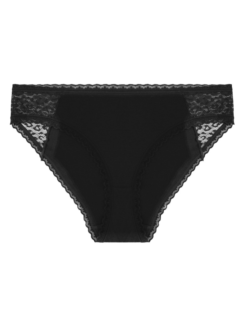 Figi - Damskie majtki figi bikini bawełniane z koronką 3-pak WIELOKOLOROWY - produkt moraj.pl 4