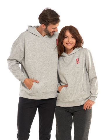 Bluzy - Bluza unisex z kapturem z japońskim motywem fali SZARY - produkt 10
