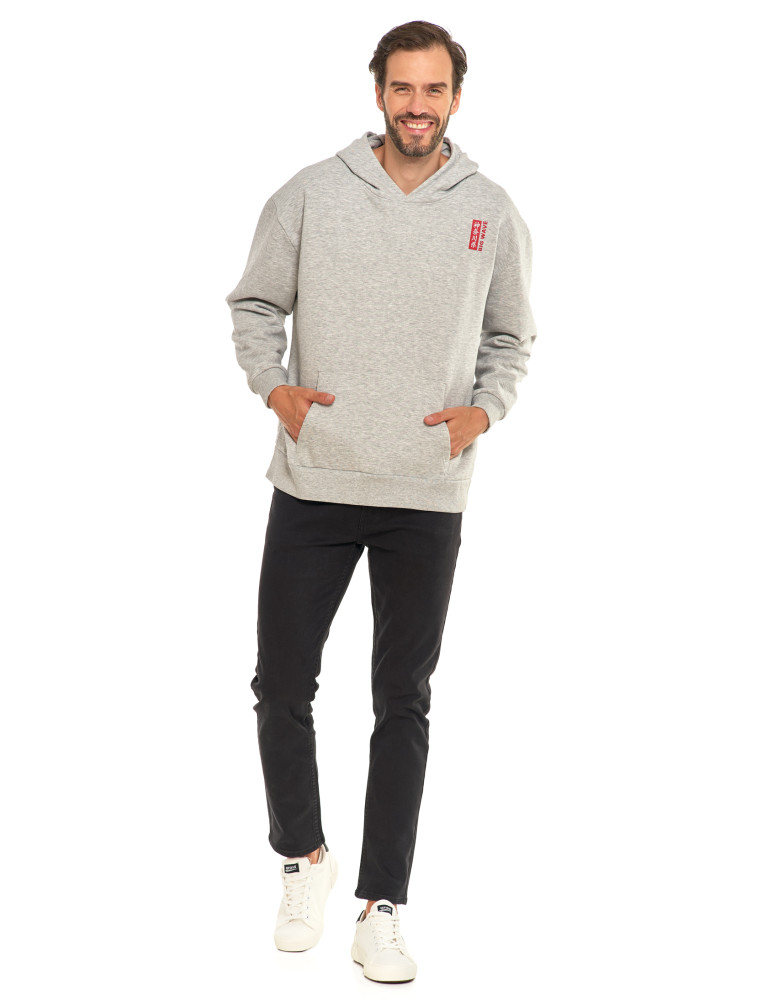 Bluzy - Bluza unisex z kapturem z japońskim motywem fali SZARY - produkt moraj.pl 12
