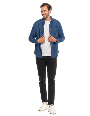 Koszulki, topy, koszule - Klasyczna męska koszula jeansowa JEANS - produkt 12
