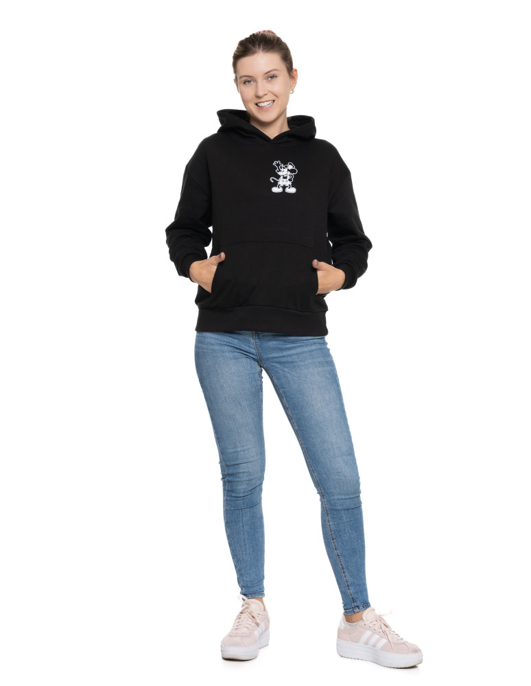 Bluzy - Ocieplana bluza damska Mickey z kapturem CZARNY - produkt moraj.pl 3