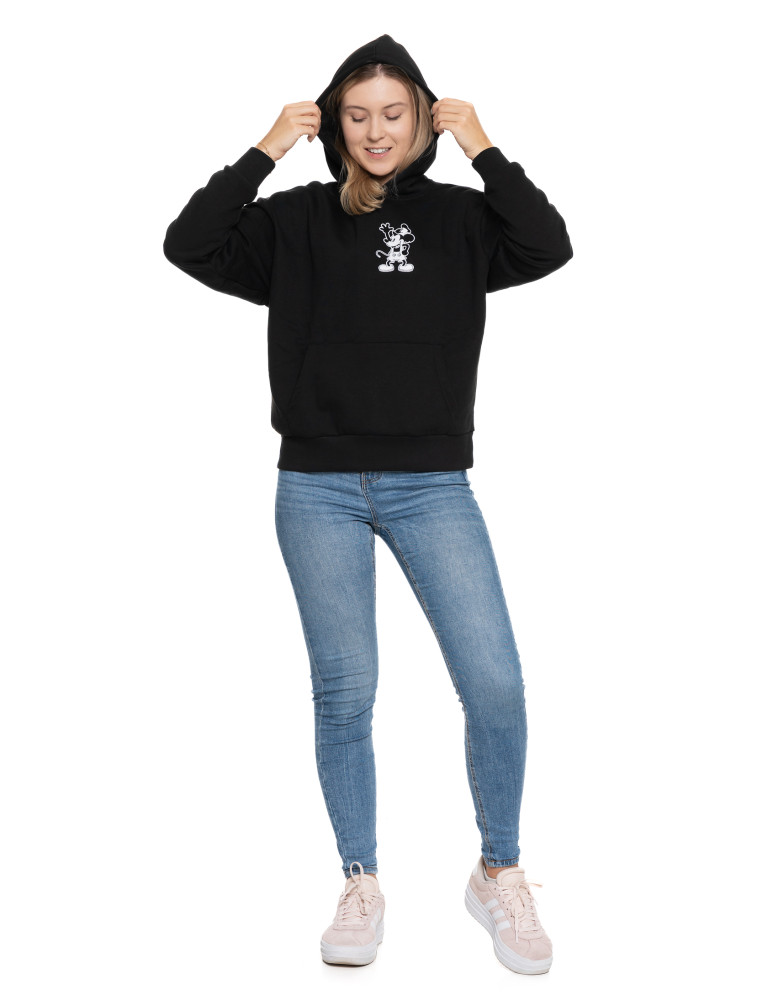 Bluzy - Ocieplana bluza damska Mickey z kapturem CZARNY - produkt moraj.pl 4