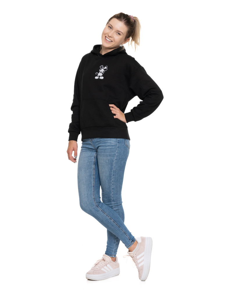 Bluzy - Ocieplana bluza damska Mickey z kapturem CZARNY - produkt moraj.pl 5