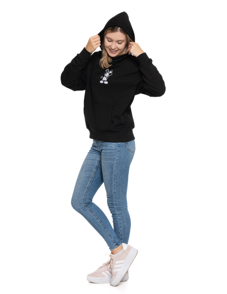 Bluzy - Ocieplana bluza damska Mickey z kapturem CZARNY - produkt moraj.pl 8
