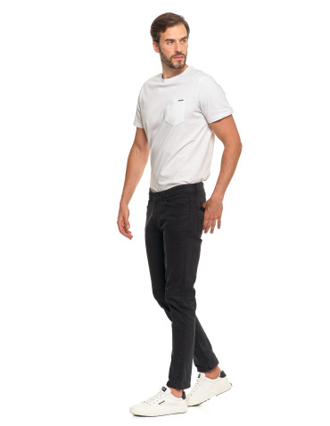 Spodnie - Spodnie jeansowe męskie klasyczne CZARNY - produkt 6