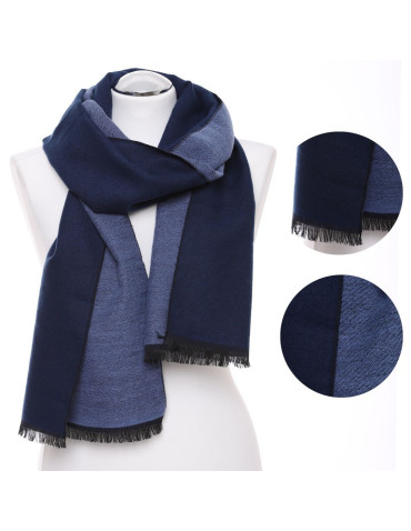 Szaliki - Elegancki męski szal GRANATOWY - produkt 1