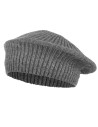 Zimowy beret damski elegancki SZARY