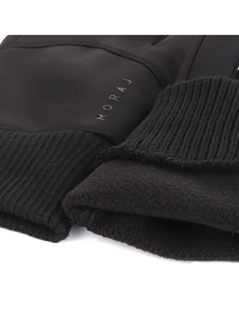 Rękawiczki - Czarne rękawiczki męskie sportowe typu Softshell dotykowe CZARNY - produkt moraj.pl 3