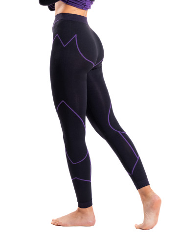Bielizna termoaktywna - Damskie legginsy termoaktywne bezszwowe FIOLETOWY - produkt 2