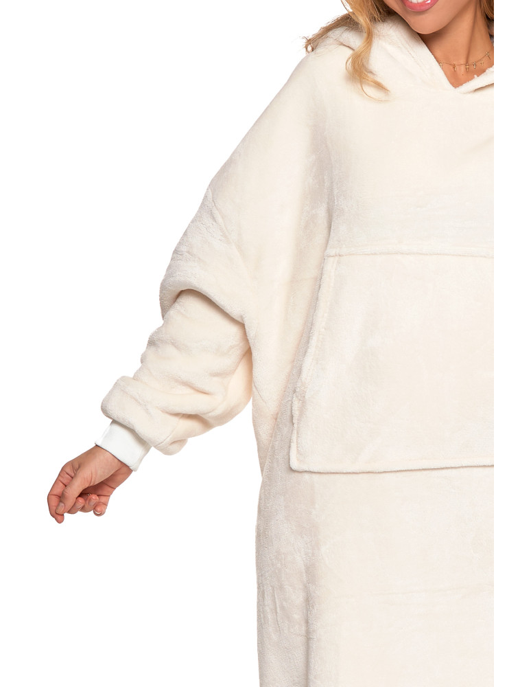 Kocobluzy - Kocobluza z kapturem oversize owieczka KREMOWY - produkt moraj.pl 7