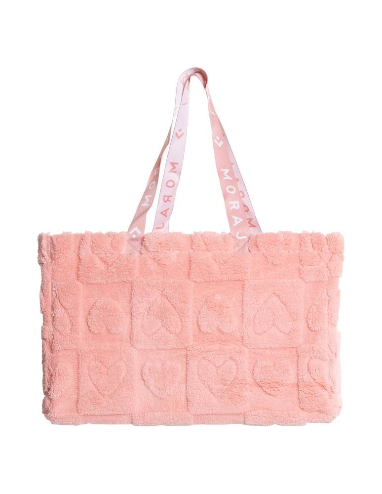 Akcesoria i dekoracje - Torba pluszowa shopper z serduszkami RÓŻOWY - produkt moraj.pl 1