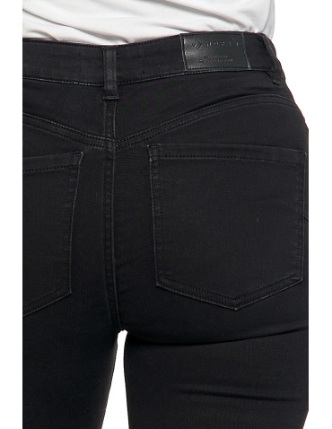Spodnie - Spodnie damskie skinny z wysokim stanem CZARNY - produkt 6