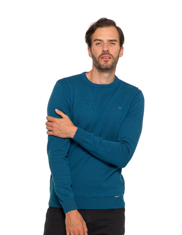 Swetry - Klasyczny sweter męski bawełniany JEANS - produkt 5