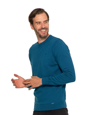 Swetry - Klasyczny sweter męski bawełniany JEANS - produkt 6