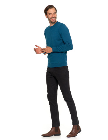 Swetry - Klasyczny sweter męski bawełniany JEANS - produkt 8