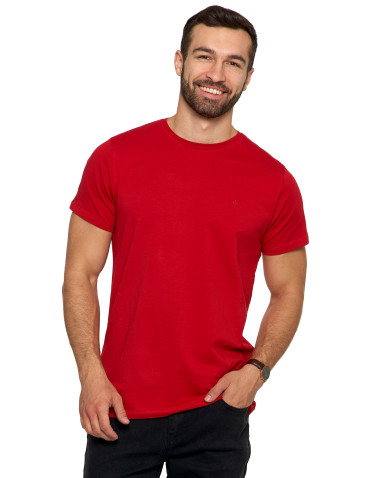 Koszulki, topy, koszule - Koszulka męska T-shirt bawełniana Premium okrągły dekolt BORDOWY - produkt 4