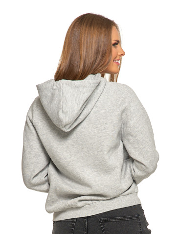Bluzy - Ocieplana bluza dresowa damska z napisem SZARY - produkt 2