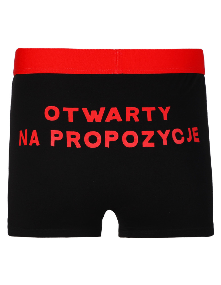 Bokserki dopasowane - Bokserki męskie walentynkowe zabawne z kłódką i napisem CZARNY - produkt moraj.pl 3