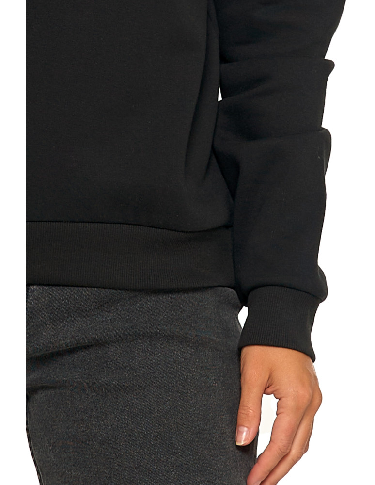 Bluzy - Damska bluza z kapturem ocieplana z motywem graficznym WIELOKOLOROWY - produkt moraj.pl 4