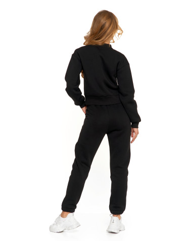 Bluzy - Damska bluza bomberka ocieplana z napami CZARNY - produkt 2
