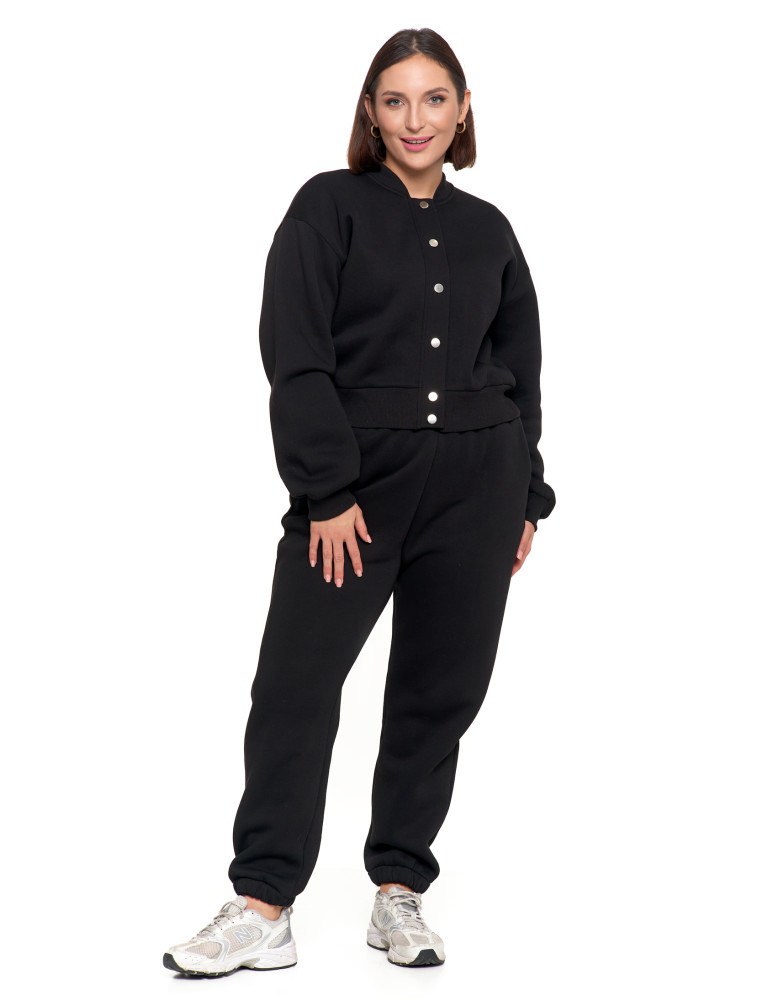 Bluzy - Damska bluza bomberka ocieplana z napami CZARNY - produkt moraj.pl 9