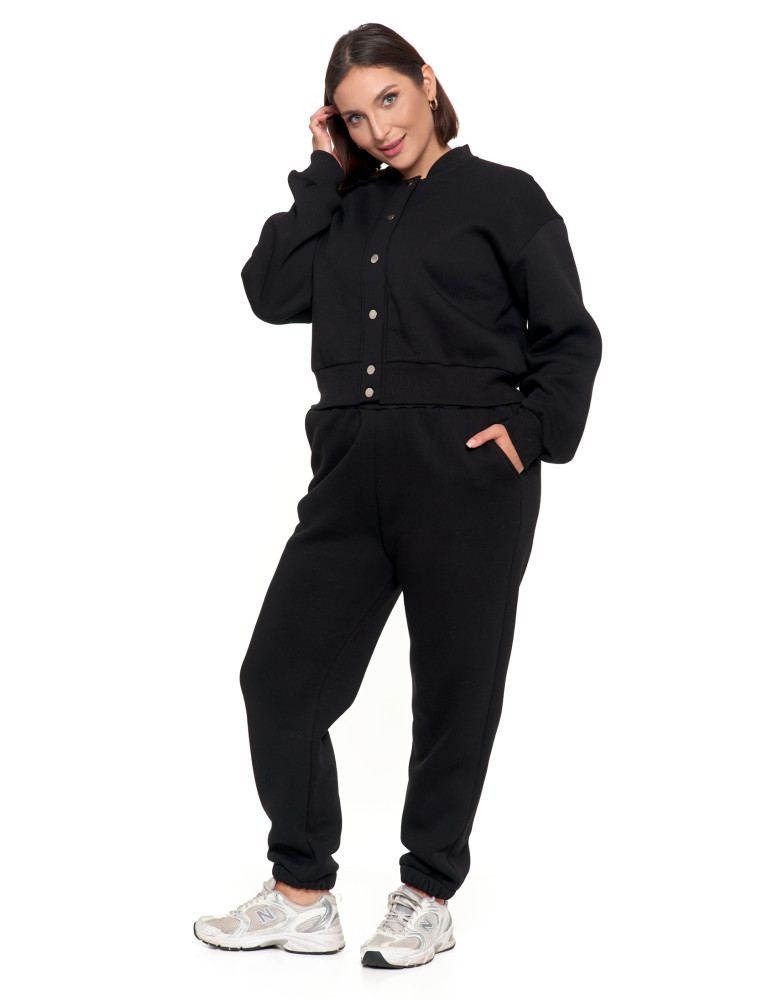 Bluzy - Damska bluza bomberka ocieplana z napami CZARNY - produkt moraj.pl 10