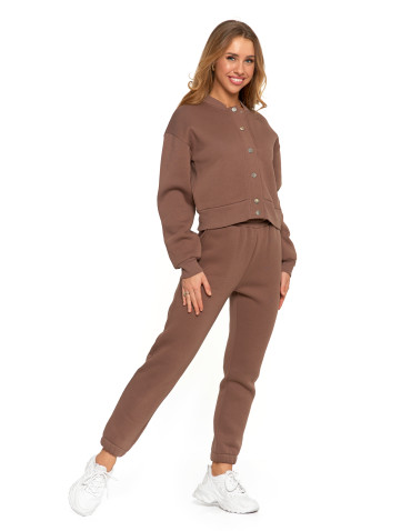 Bluzy - Damska bluza bomberka ocieplana z napami MOKKA - produkt 2