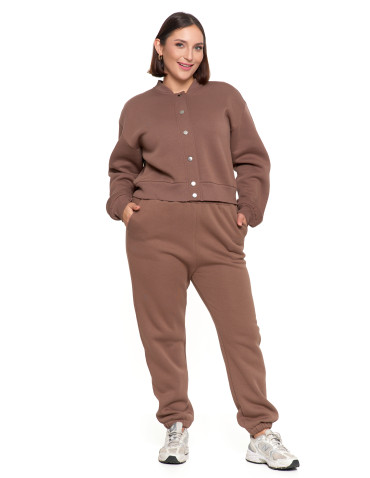 Bluzy - Damska bluza bomberka ocieplana z napami MOKKA - produkt 8