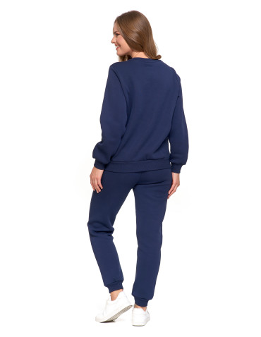 Bluzy - Damska bluza ocieplana z kieszeniami GRANATOWY - produkt 9